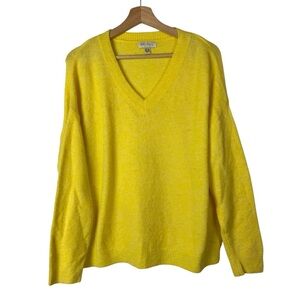 See U Soon Bright Yellow V-Neck Pullover Sweater S/M
